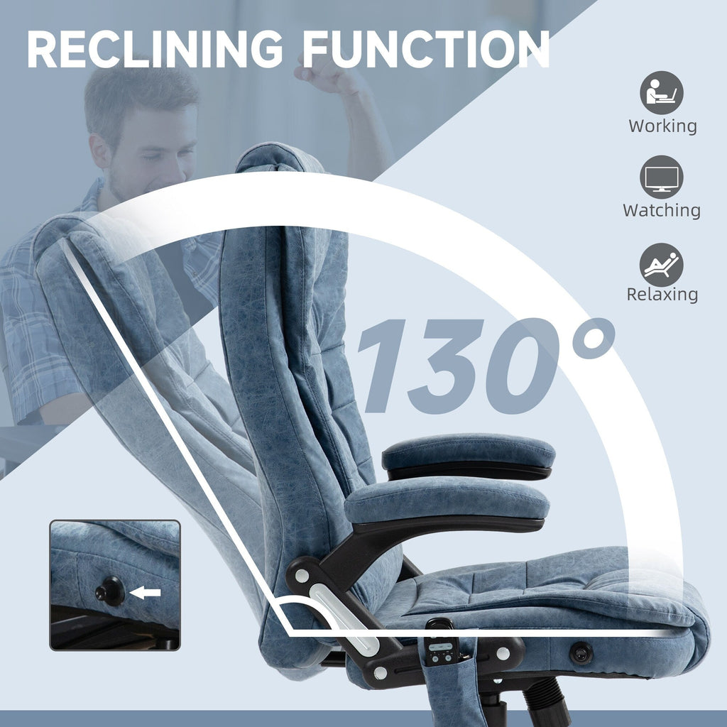 HOMCOM High Back Vibration Massage Office Chair with 6 Vibration Points, Beige