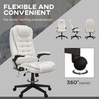 HOMCOM High Back Vibration Massage Office Chair with 6 Vibration Points, Beige