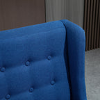 HOMCOM Linen Fabric Upholstery Double Sofa Tufted Loveseat Armless Couch Living Room Furniture with Wood Legs - 28.75*43.25*36.5
