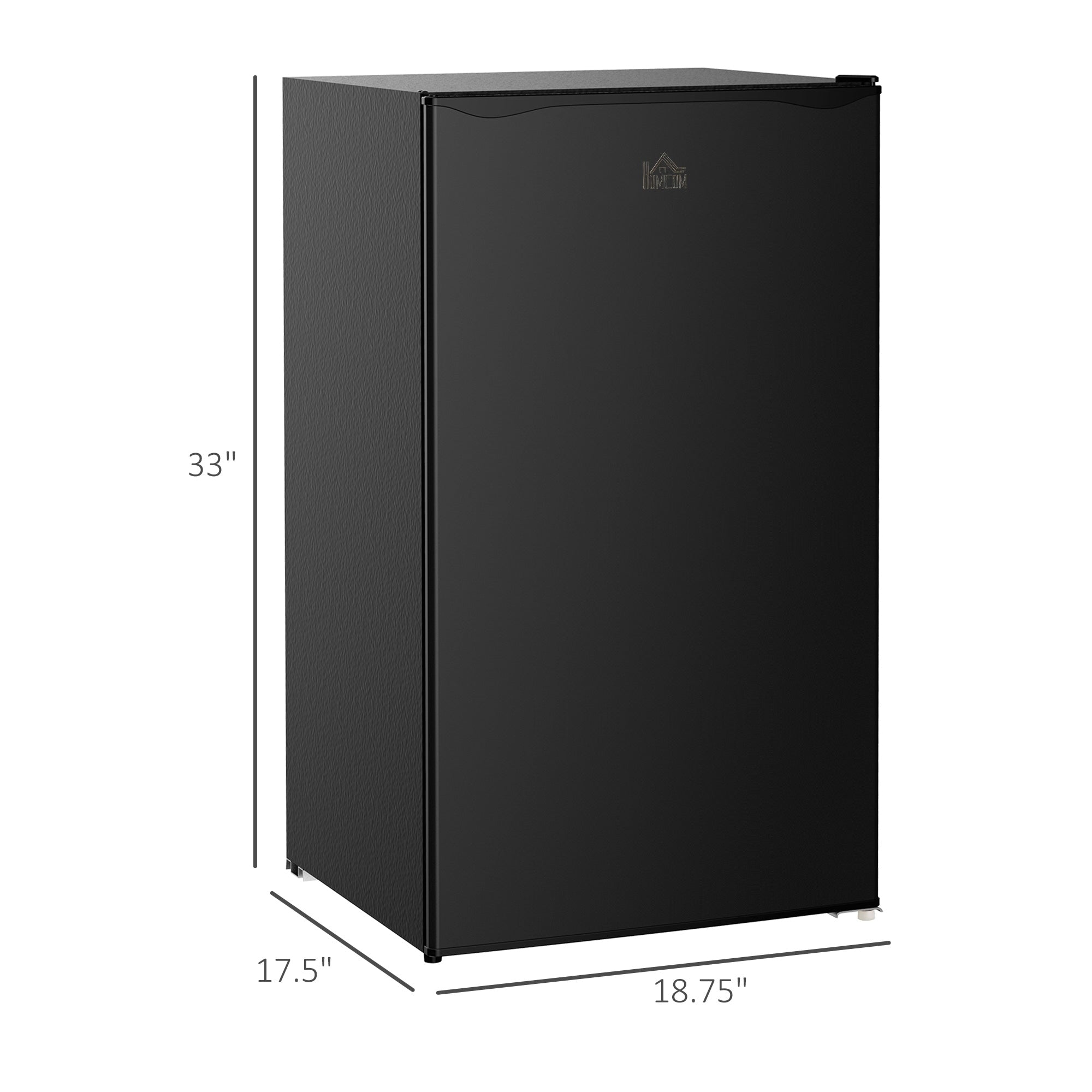 HOMCOM 3.2 Cu.Ft Mini Fridge with Freezer, Single Door Compact Refrigerator with Adjustable Thermostat for Bedroom