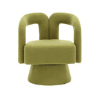 HOMEFUN Boucle Upholstered 360 Degree Swivel Cuddle Barrel Accent Chairs
