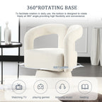 HOMEFUN Boucle Upholstered 360 Degree Swivel Cuddle Barrel Accent Chairs