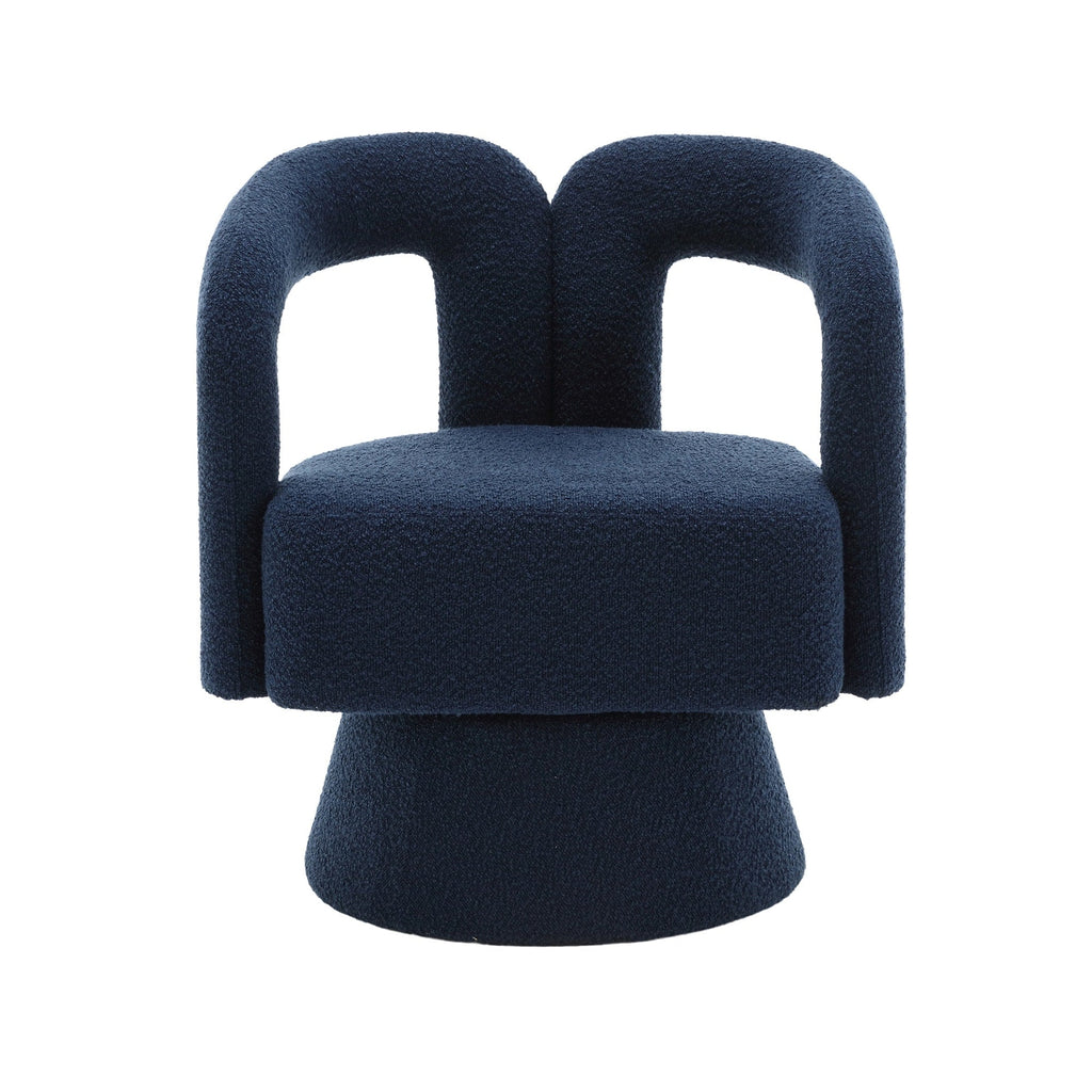 HOMEFUN Boucle Upholstered 360 Degree Swivel Cuddle Barrel Accent Chairs