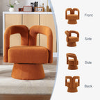 HOMEFUN Boucle Upholstered 360 Degree Swivel Cuddle Barrel Accent Chairs