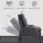 HOMYKA Accent Lounge Chair with Adjustable Backrest Storage Ottoman