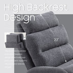 HOMYKA Accent Lounge Chair with Adjustable Backrest Storage Ottoman