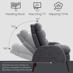 HOMYKA Accent Lounge Chair with Adjustable Backrest Storage Ottoman