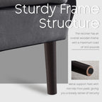 HOMYKA Accent Lounge Chair with Adjustable Backrest Storage Ottoman