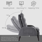 HOMYKA Accent Lounge Chair with Adjustable Backrest Storage Ottoman