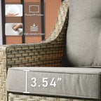 HOOOWOOO 2-piece High Back Wicker Rattan Outdoor Patio Chair Set