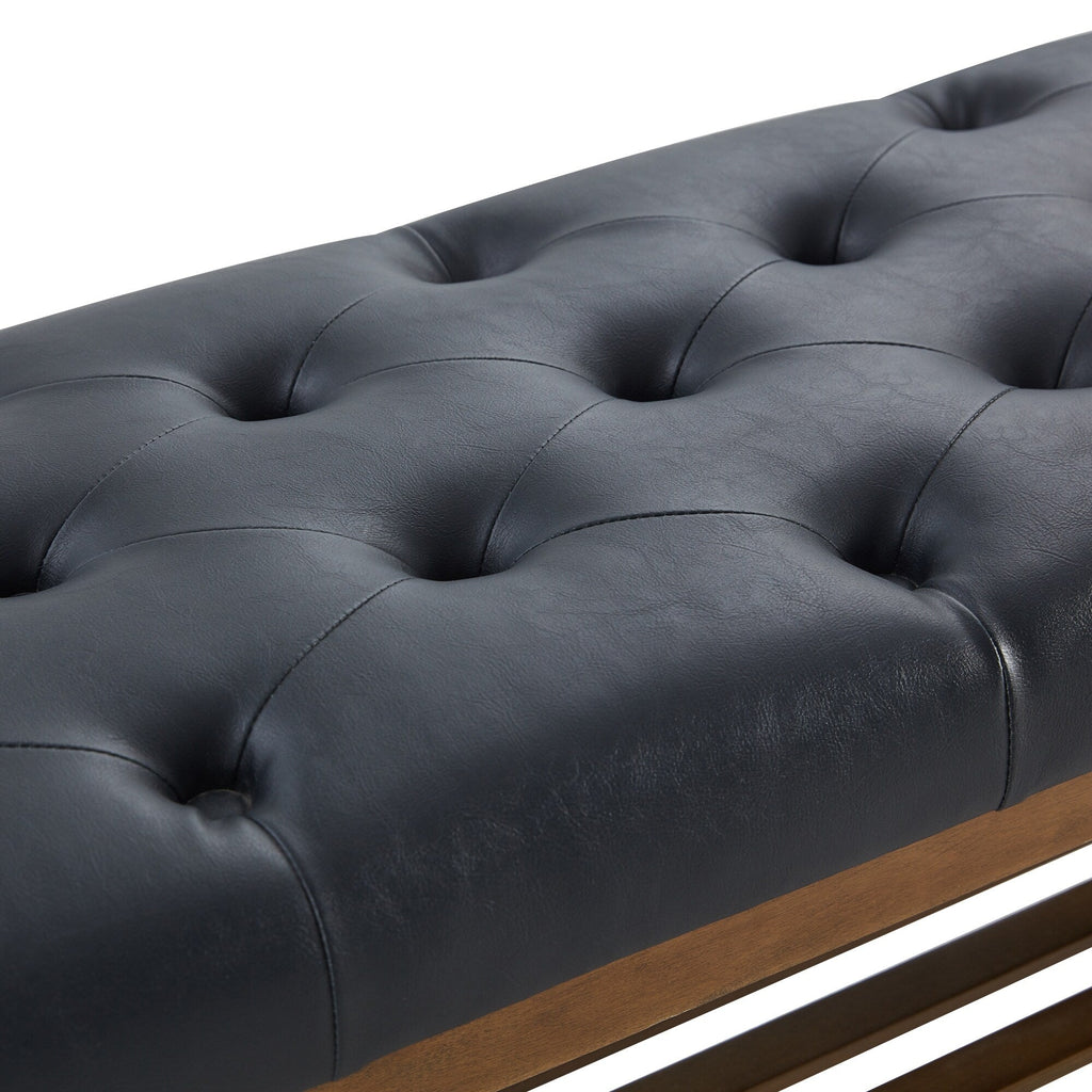 Entryway Shoe Bench Storage Bench Fabric Solid Wood, 43-inch Upholstered Bench for Living Room, Bedrooms