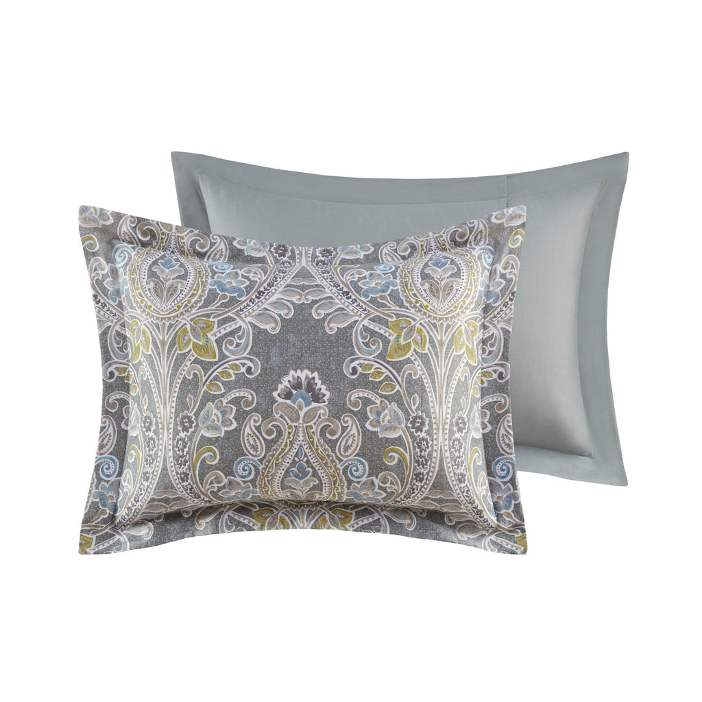 Harbor House Hallie 6-piece Grey Damask Pattern Cotton Comforter Set