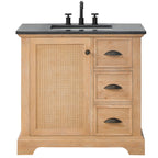 Hervas Bath Vanity with Natural Marble Top without Mirror