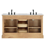 Hervas Bath Vanity with Natural Marble Top without Mirror