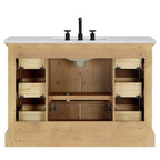 Hervas Bath Vanity with Natural Marble Top without Mirror