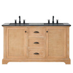 Hervas Bath Vanity with Natural Marble Top without Mirror