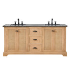 Hervas Bath Vanity with Natural Marble Top without Mirror