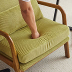 High Back Solid Wood Armrest Backrest Leisure Chair Accent Chair