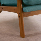 High Back Solid Wood Armrest Backrest Leisure Chair Accent Chair