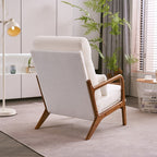 High Back Solid Wood Armrest Backrest Leisure Chair Accent Chair