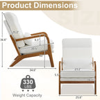 High Back Solid Wood Armrest Backrest Leisure Chair Accent Chair