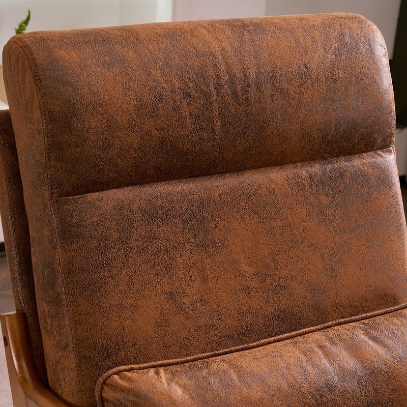 High Back Solid Wood Armrest Backrest Leisure Chair Accent Chair