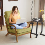 High Back Solid Wood Armrest Backrest Leisure Chair Accent Chair