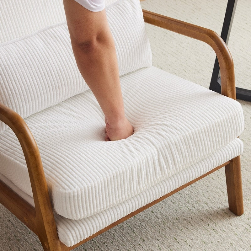 High Back Solid Wood Armrest Backrest Leisure Chair Accent Chair