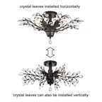 Holly 4-light Crystal Leaves Flush Mount