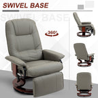 HomCom Faux Leather Adjustable Manual Swivel Base Recliner Chair with Comfortable and Relaxing Footrest