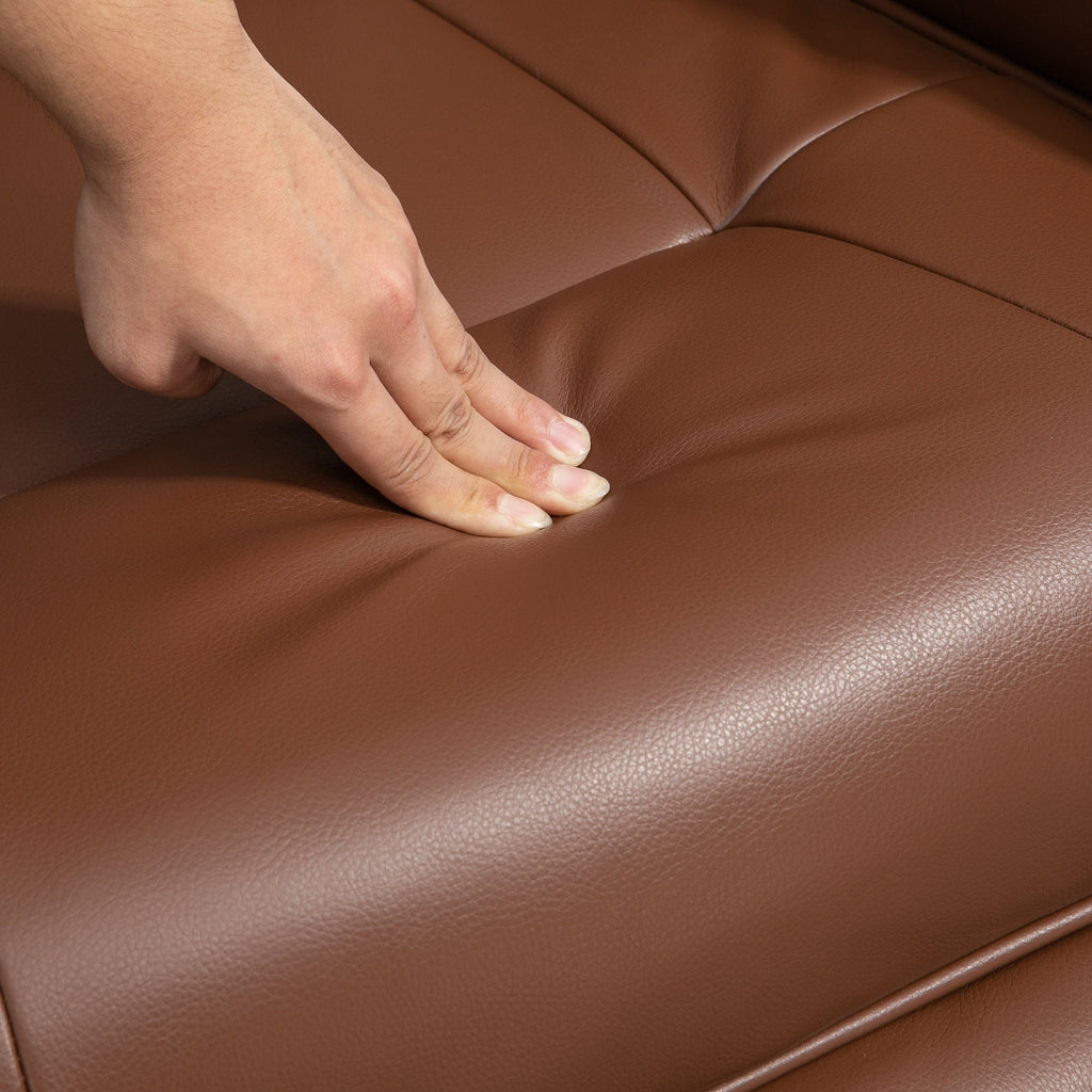 HomCom Faux Leather Adjustable Manual Swivel Base Recliner Chair with Comfortable and Relaxing Footrest