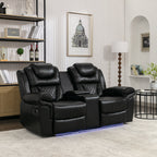 Home Theater Seating Manual Recliner Loveseat with Hide-Away Storage