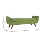HomePop Modern Sherpa Storage Bench with Wood Legs