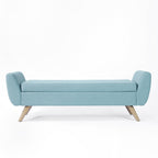 HomePop Modern Sherpa Storage Bench with Wood Legs