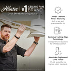 Hunter 52 Anisten Low Profile Ceiling Fan with LED Light and Pull Chain - Modern, Contemporary, Transitional