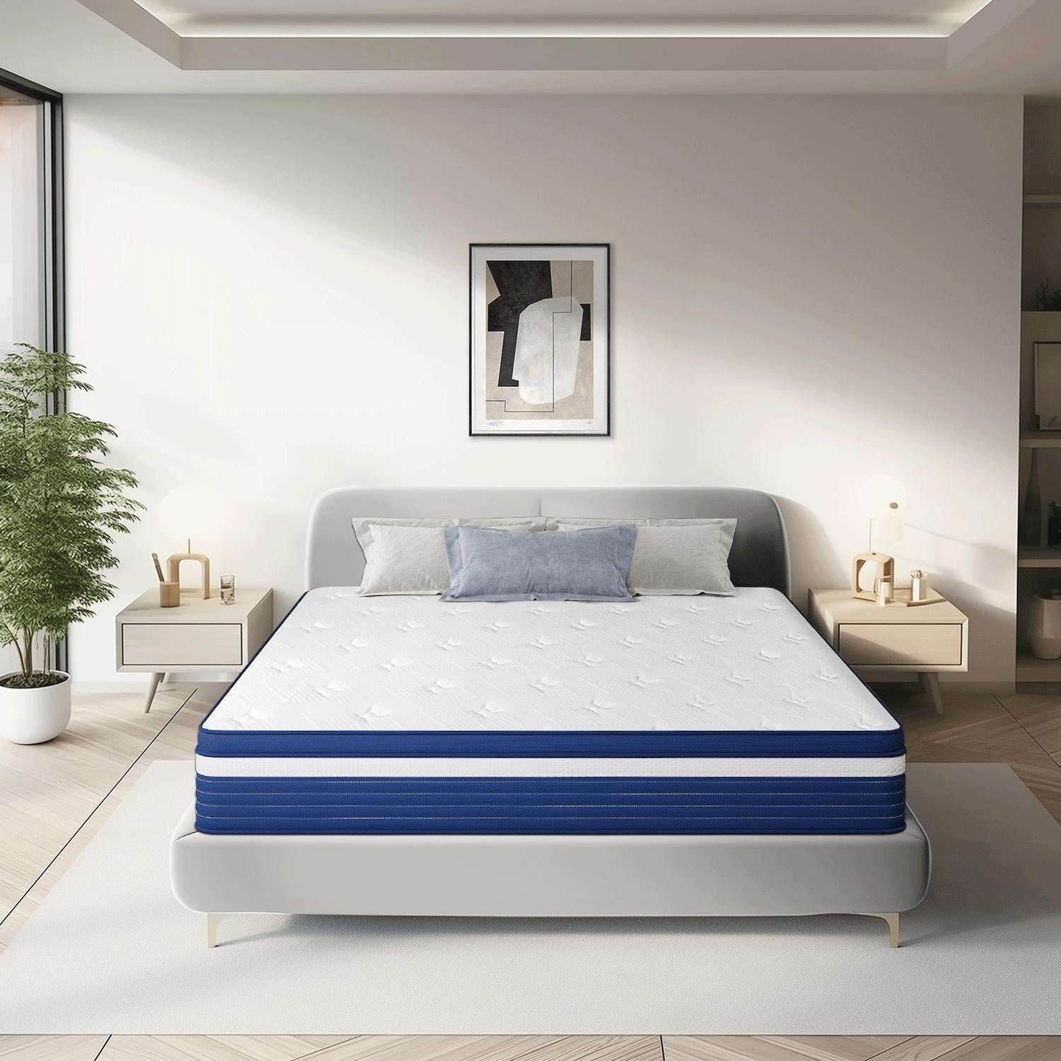 SweDrea 10in. Medium Firm Pillow Top Innerspring Mattress for Back Pain Relief and Cooling with CertiPUR-US, SGS and OEKO-TEX