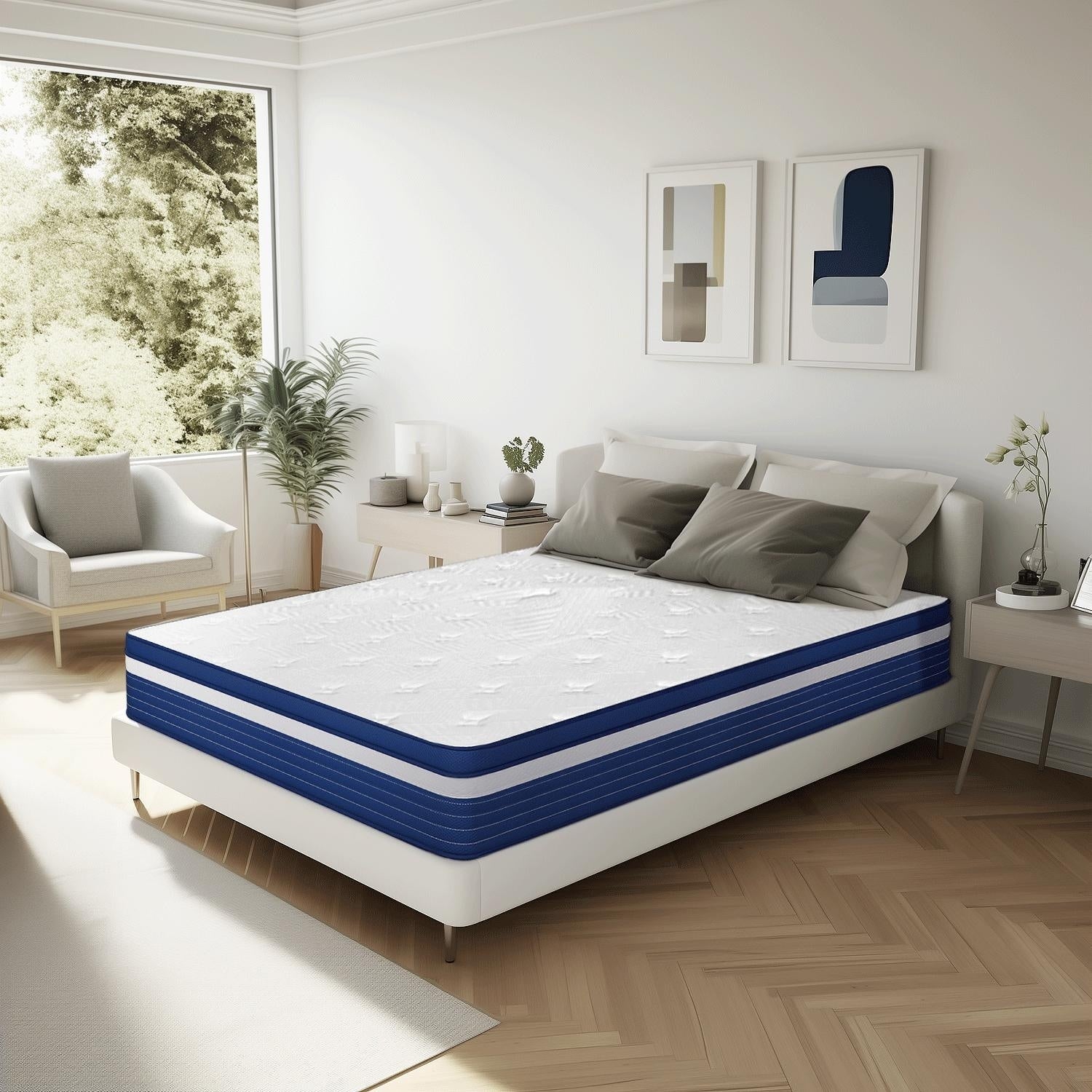 SweDrea 10in. Medium Firm Pillow Top Innerspring Mattress for Back Pain Relief and Cooling with CertiPUR-US, SGS and OEKO-TEX