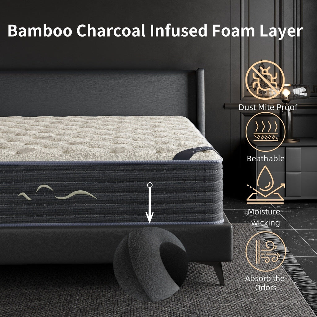 SweDrea 14 in. Luxurious Double-Sided Hybrid Mattress – Medium/Firm with CertiPUR-US, SGS and OEKO-TEX