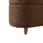 INK IVY Bailey Boucle-Style Curved Storage Accent Bench
