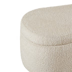 INK IVY Bailey Boucle-Style Curved Storage Accent Bench