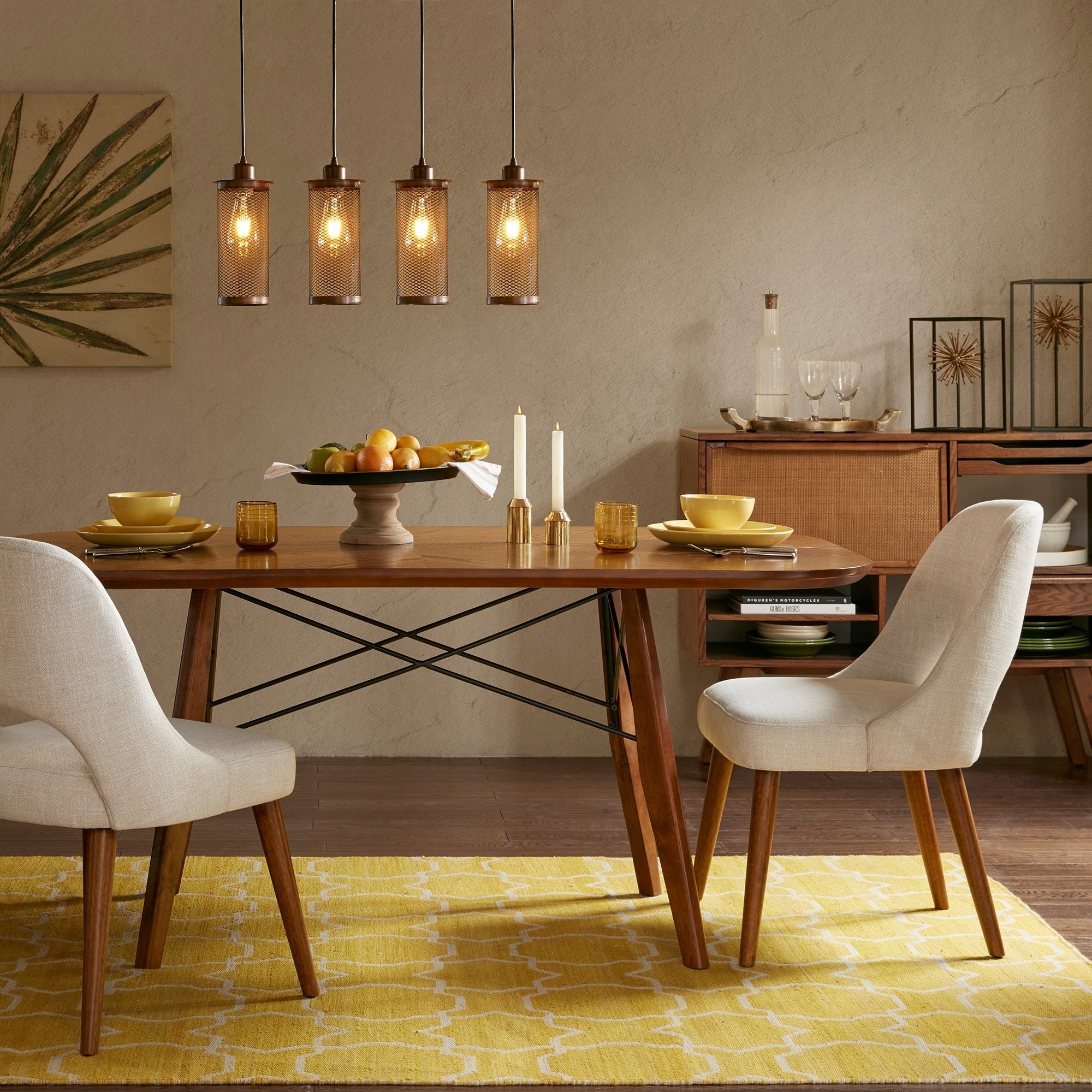 INK IVY Nola Upholstered Dining Side Chairs with Cutout Back design (Set of 2)