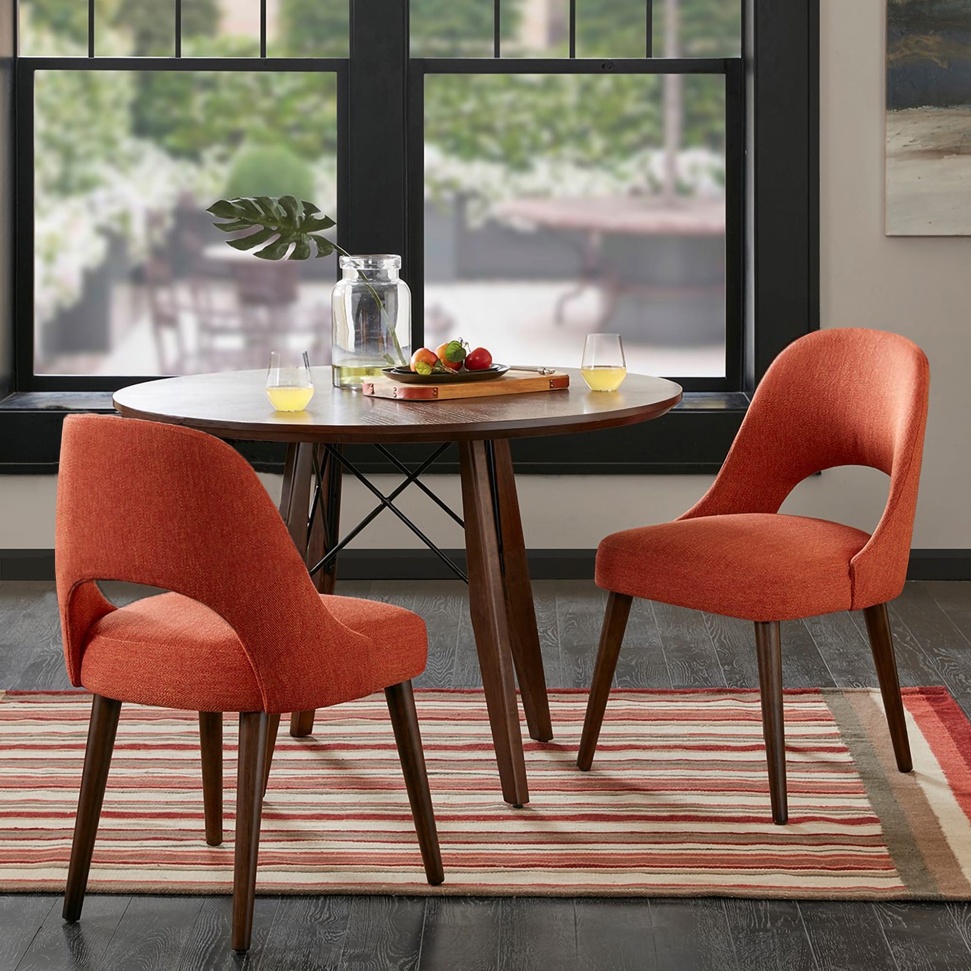 INK IVY Nola Upholstered Dining Side Chairs with Cutout Back design (Set of 2)