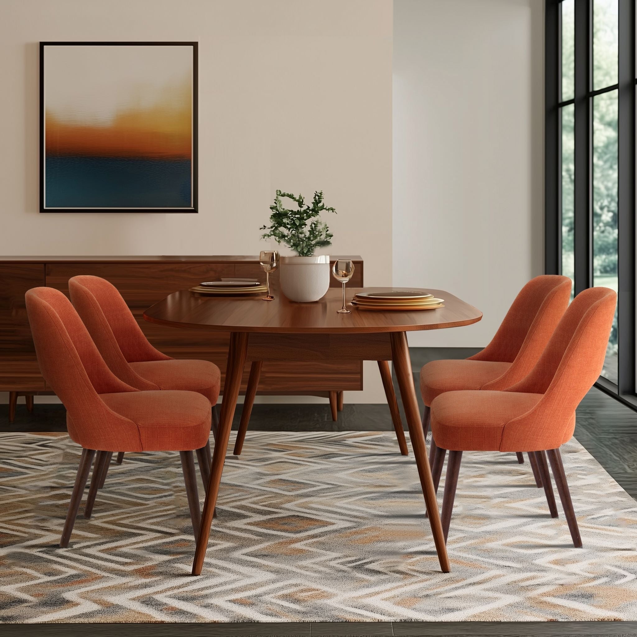 INK IVY Nola Upholstered Dining Side Chairs with Cutout Back design (Set of 2)
