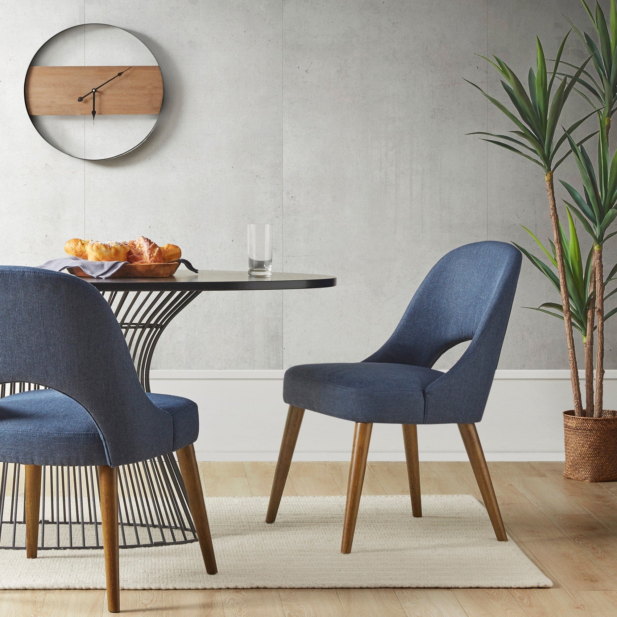 INK IVY Nola Upholstered Dining Side Chairs with Cutout Back design (Set of 2)