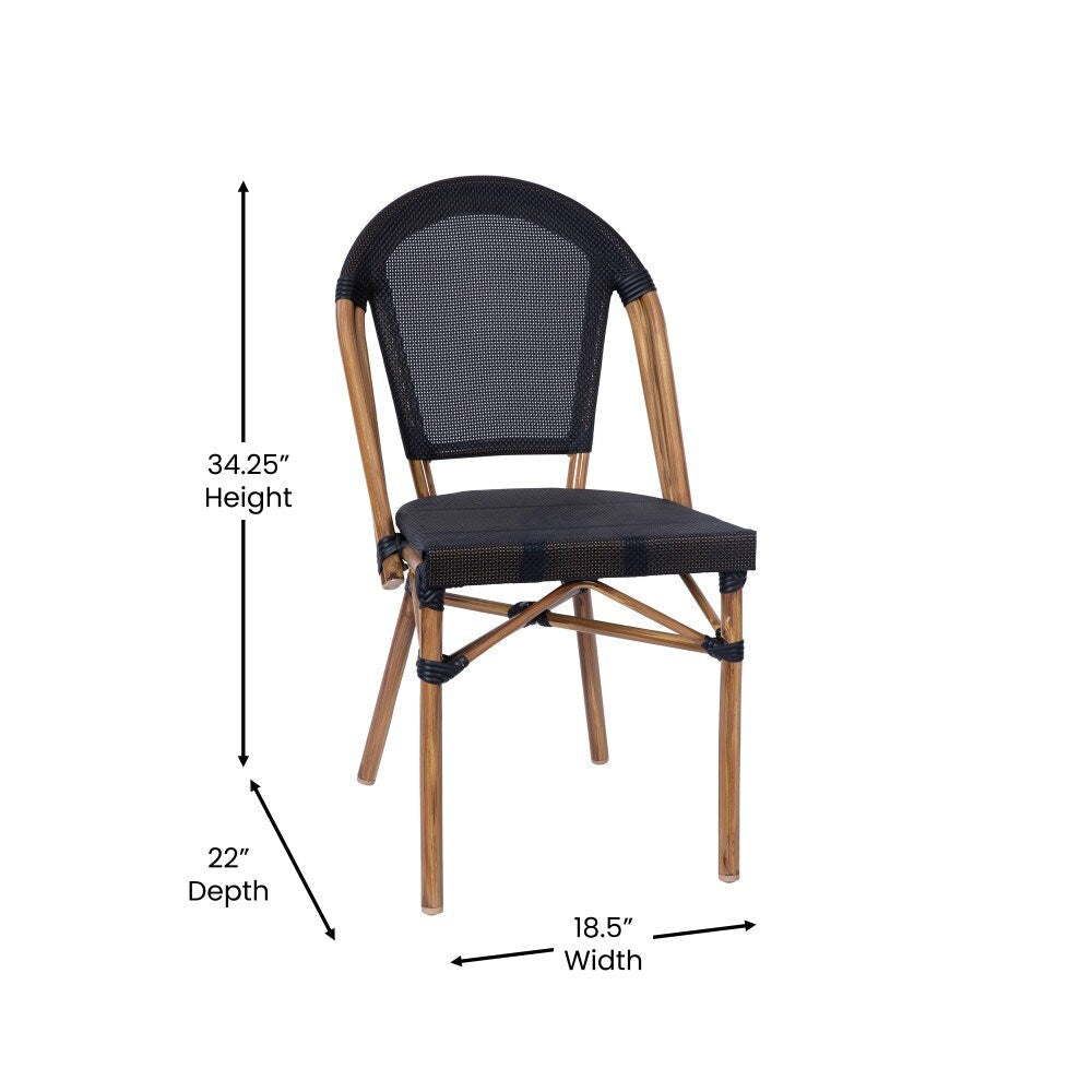 Indoor/Outdoor Commercial Bistro Set with Table and Two Chairs