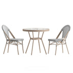 Indoor/Outdoor Commercial Bistro Set with Table and Two Chairs