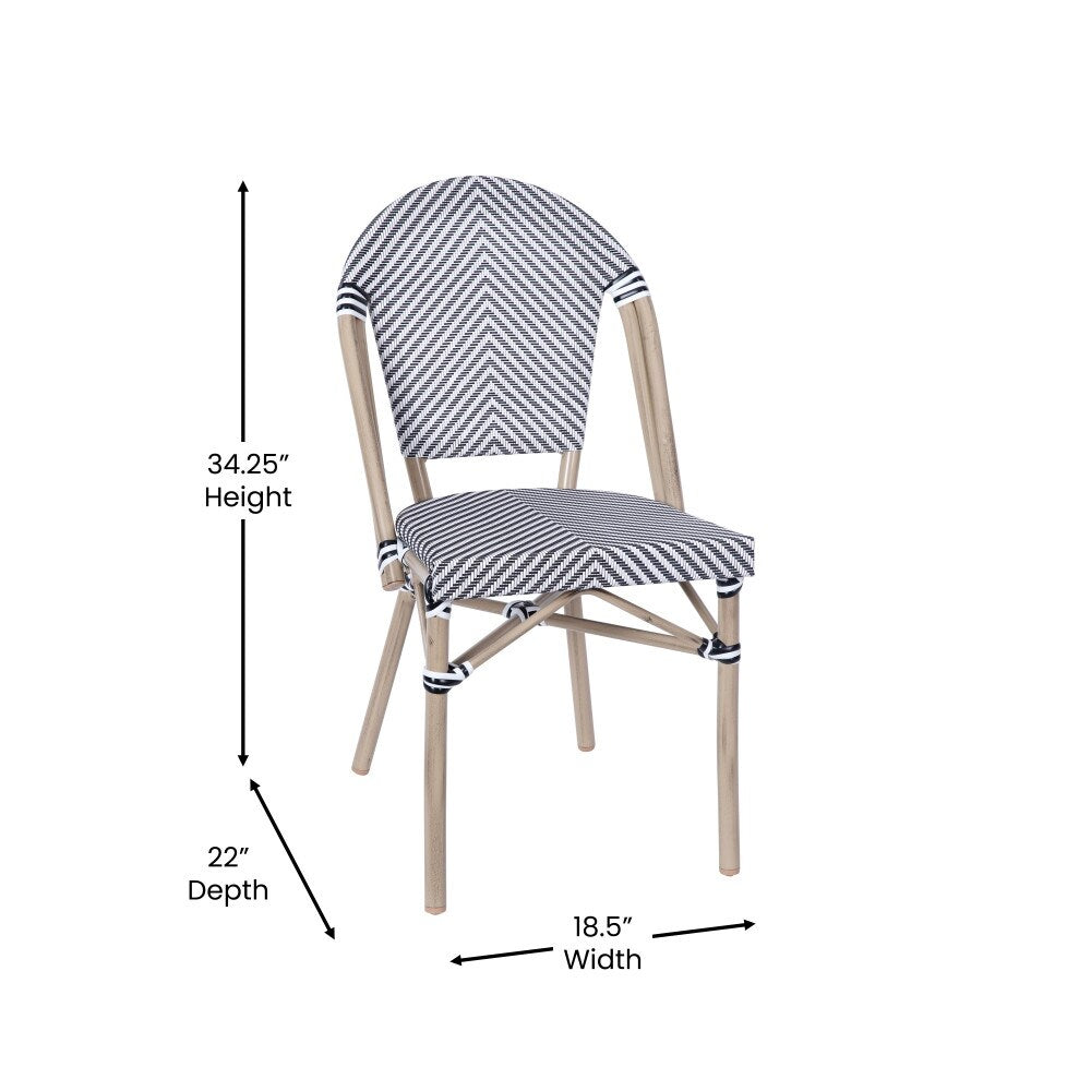 Indoor/Outdoor Commercial Bistro Set with Table and Two Chairs