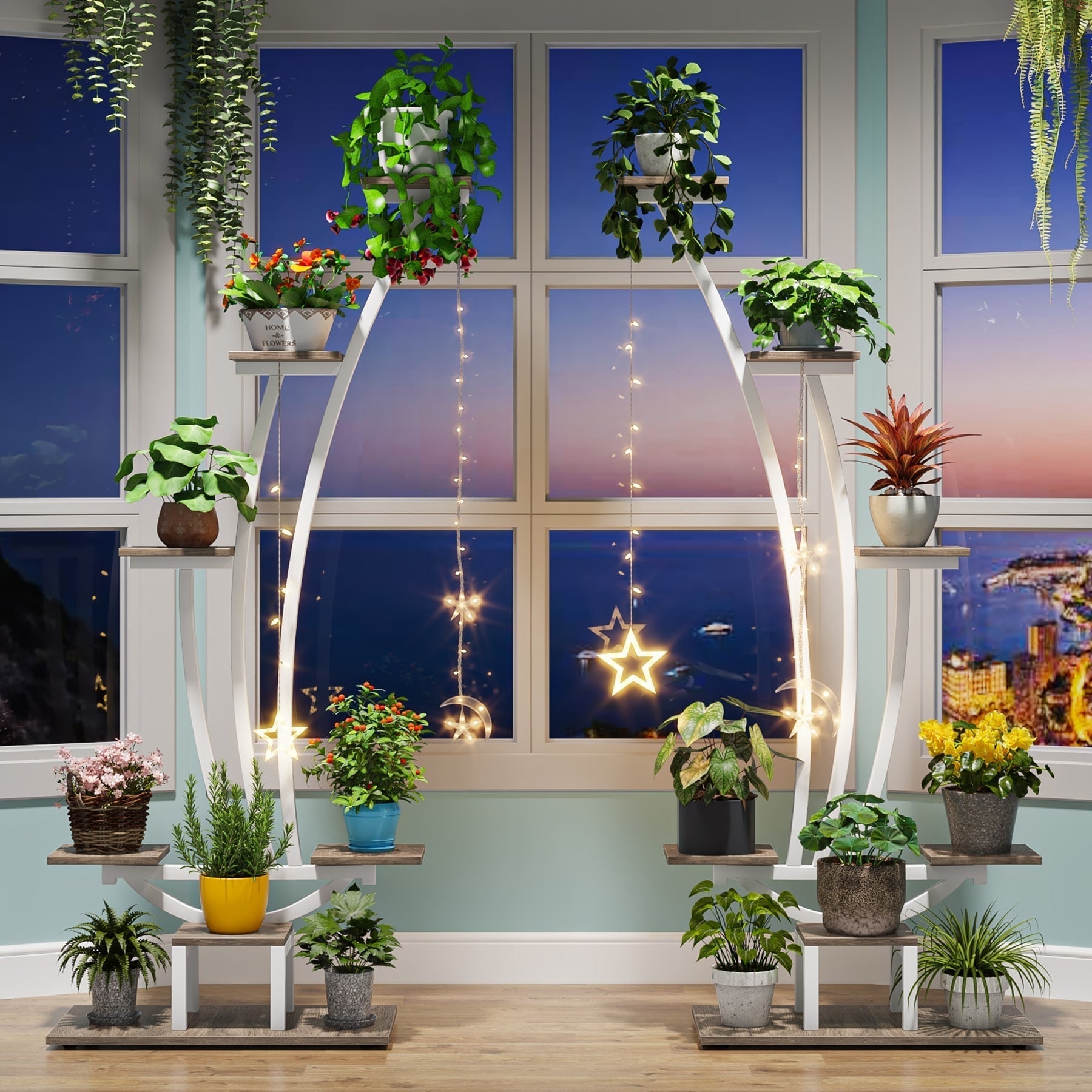 Indoor Plant Stand, 6-Tier Flower Rack for Home Garden- Set of 2