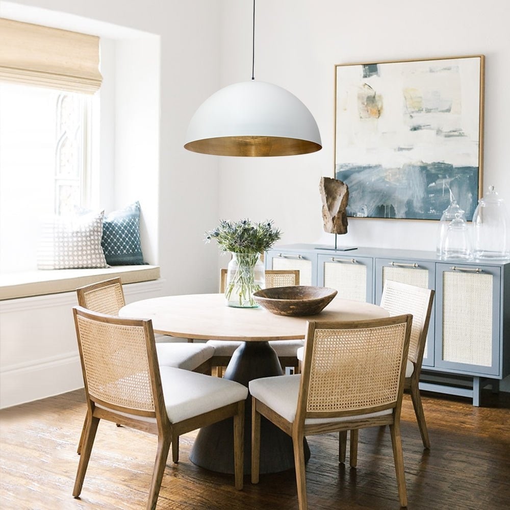 Industrial Oversized Metal Dome Pendant Light - Modern Farmhouse