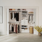 John Louis Home Solid Wood Reach-In Closet system with 3-Drawers White